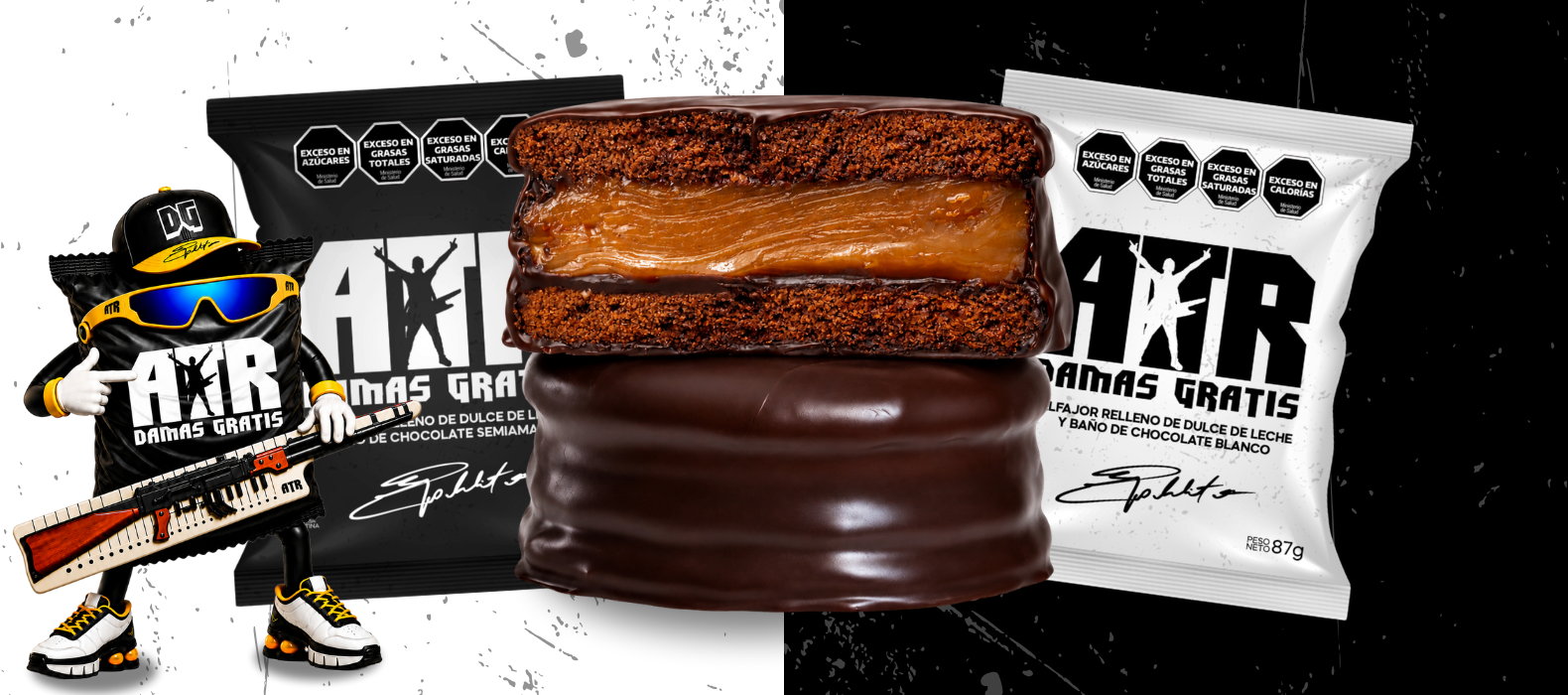 ATR: alfajor relleno de dulce de leche, bañado en chocolate semiamargo